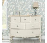 Statement Furniture Juliette Champagne Shabby Chic 6 Drawer Chest With Crystal Handles