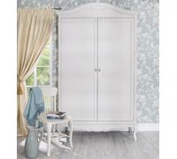 Statement Furniture Juliette Double Wardrobe. French Style 2 Door Wardrobe With Crystal Handles - White