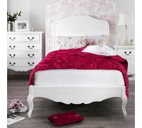Statement Furniture Juliette French Style 3Ft Single Bed With Wooden Headboard - White