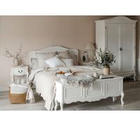 Statement Furniture Juliette French Style 6Ft Super King Bed With Wooden Headboard - White