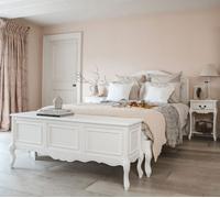 Statement Furniture Juliette French Style Bed With Wooden Headboard - White