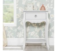 Statement Furniture Juliette White Shabby Chic 1 Drawer Shabby Chic Bedside Table With Crystal Handle