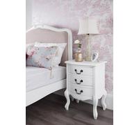 Statement Furniture Juliette White Shabby Chic 3 Drawer Shabby Chic Bedside Table
