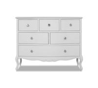 Statement Furniture Juliette White Shabby Chic 6 Drawer Chest Of Drawers With Crystal Handles