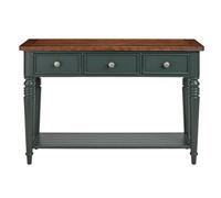 Statement Furniture Queensbury Console Table With Oak Top In Bottle Green