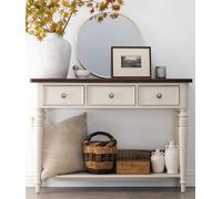 Statement Furniture Queensbury Console Table With Oak Top In Cotswold Cream