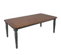 Statement Furniture Queensbury Large Dining Table With Oak Top In Bottle Green