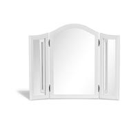 Statement Furniture Romance 3 Way Dressing Table Mirror - French Style Wooden Vanity Mirror, Adjustable Angled Panels, Bedroom Tabletop Mirror | W92.5cm x H71cm (true white)