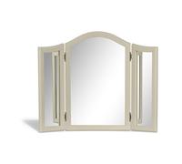 Statement Furniture Romance 3 Way Dressing Table Mirror - French Style Wooden Vanity Mirror, Adjustable Angled Panels, Bedroom Tabletop Mirror | W92.5cm x H71cm (oatmeal)
