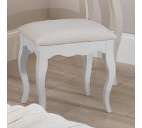 Statement Furniture Romance Antique White Upholstered Stool, French Style