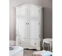 Statement Furniture Romance Double Wardrobe With Drawer - Antique White