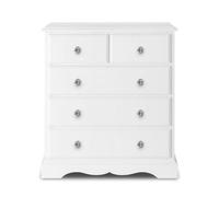 Statement Furniture Romance True White 2 Over 3 Chest Of Drawers With Crystal Handles