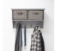 Statement Furniture Tetbury Coat Rack Hanging Shelf With Storage Baskets - Dove Grey