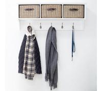 Statement Furniture Tetbury Hallway Hanging Shelf With Storage Baskets - White
