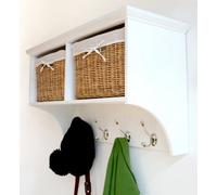 Statement Furniture Tetbury Small Hallway Coat Rack With Storage Baskets - White