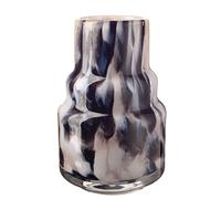 Statement Glass Vase, Blush Pink, Black, Grey and White Design, 20cm Height, 13cm Width, Midnight Blush Torch Design with Luxury Gift Box