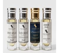 Statement Oud Discovery Set - 4 x 6ml Perfume Oils for Men & Unisex, Long-Lasting Roll-On Fragrances, Bold Oud, Amber & Spicy Woody Collection