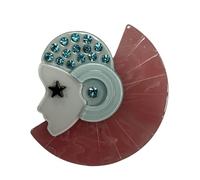 Statement Pierrot Clown With Blue Hat & Pink Collar Acrylic Brooch (Style 8)