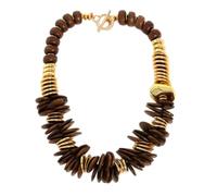 Statement Retro Wood&acrylic Stitching Necklace Handmade For Women Weddi | Geometric Circle Acrylic Metal Lace Brown Red Green For Women Wedding Party