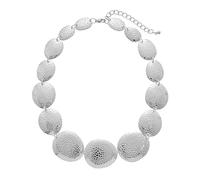 Statement Textured Geometric Choker Exaggerated Necklace for Women Vintage Boho Oval Beaded Chuncky Bib Collar Adjustable Trendy Party Holiday Costume Jewelry, One Size, Alloy Steel, No Gemstone