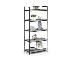 Staten Bookcase 1.4m Tall Concrete - Julian Bowen | TJ Hughes
