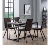 Staten Dining Set - 4 Seater - 120cm - Monroe Chairs - 4 Chairs - Concrete