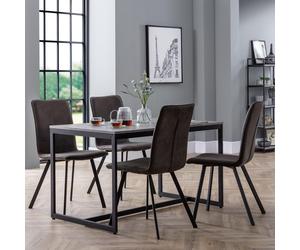 Staten Dining Set - 4 Seater - 120cm - Monroe Chairs - 4 Chairs - Concrete