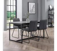 Staten Dining Set - 4 Seater - 120cm - Soho Chairs - 4 Chairs - Concrete