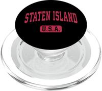 Staten Island Classic Retro Athletic Red Text PopSockets PopGrip for MagSafe