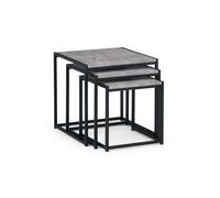 Staten Nest Of Coffee Tables - Concrete/Black / 450mm