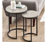 Staten Nest of Tables - Set of 2 - Round - Concrete