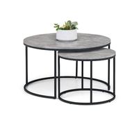 Staten Round Coffee Tables Set of 2 Nesting Concrete - Julian Bowen | TJ Hughes