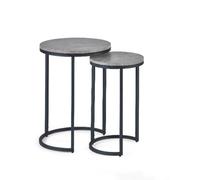 Julian Bowen Staten Round Nesting Side Tables, Black