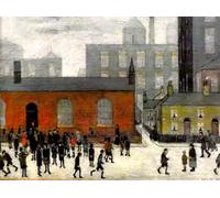 stateofheart-uk Authentic UK Handcrafted L S Lowry Print -16 x 12inch Image - COMING OUT OF SCHOOL - Plus Small Border