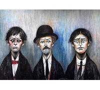 Stateoftheart-uk AUTHENTIC L S Lowry Art Print - FATHER AND TWO SONS - On Textured Art Paper -16 x 12inch Image Plus Border