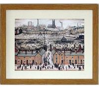 Stateoftheart-uk AUTHENTIC L S Lowry Print - Britain at Play, LINCOLN -15 x 12inch Light Wood Finish Frame With Mount And A4 Image