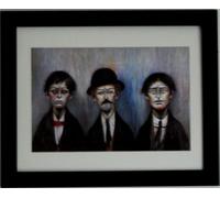 Stateoftheart-uk AUTHENTIC L S Lowry Print - FATHER AND TWO SONS - 15 x 12inch Frame with mount and A4 Textured Image