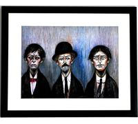 Stateoftheart-uk AUTHENTIC L S Lowry Print - FATHER AND TWO SONS - 20 x 16inch, Black Frame With Mount And Large Image