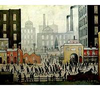 Stateoftheart-uk Authentic UK Handcrafted L S Lowry Print - 16 x 12inch Image - COMING FROM THE MILL - Plus Small Border