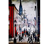 Stateoftheart-uk Authentic UK Handcrafted L S Lowry Print - 16 x 12inch Image - ORGAN GRINDER - Plus Small Border