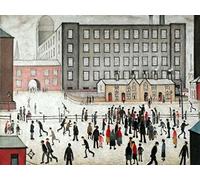 Stateoftheart-uk Authentic UK Handcrafted L S Lowry Print - 16 x 12inch Image - THE INTERVAL - Plus Border