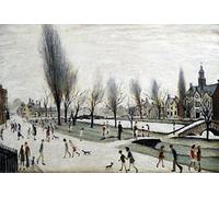 Stateoftheart-uk Authentic UK Handcrafted L S Lowry Print - BOURTON ON THE WATER - 16 x 12inch Image Plus Small Border