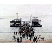 Stateoftheart-uk Authentic UK Handcrafted L S Lowry Print - FLOATING BRIDGE, SOUTHAMPTON - 16 x 12inch Image Plus Small Border