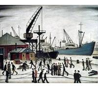 Stateoftheart-uk Authentic UK Handcrafted L S Lowry Print - GLASGOW DOCK - 16 x 12inch Image Plus Border