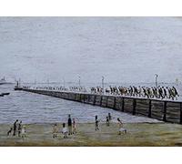 Stateoftheart-uk Authentic UK Handcrafted L S Lowry Print - JETTY AT KNOTT END - 16 x 12inch Image Plus Small Border