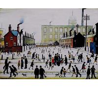 Stateoftheart-uk Collection of AUTHENTIC L S Lowry Prints on Textured Art Paper -16 x 12inch Image - MILL SCENE WITH FIGURES - Plus Small Border