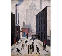 Stateoftheart-uk COLLECTION OF L S Lowry Prints with Protective Fine Art Coating on a Textured Art Paper - 16 x 12inch Image - INDUSTRIAL SCENE 1953 - Plus Small Border