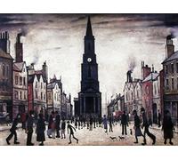 Stateoftheart-uk L S Lowry Authentic UK Handcrafted Print - 16 x 12inch Image - BERWICK UPON TWEED - Plus Border