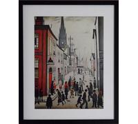 Stateoftheart-uk L S Lowry 'Going to Work' Framed Print - 15x12 Eco-Friendly Black Frame with Mount - Ready to Hang
