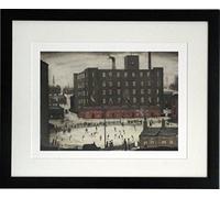 Stateoftheart-uk L S Lowry Print - CRICKET MATCH - On Textured Art Paper - 21 x 17inch Black Frame With White Mount And Mid Size Image